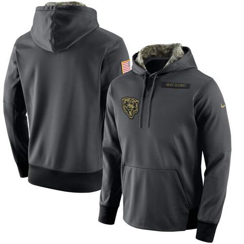 Men's Chicago Bears Nike Anthracite Salute to Service Player Performance Hoodie